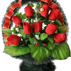 Ритуальная корзина №1 Красные розы